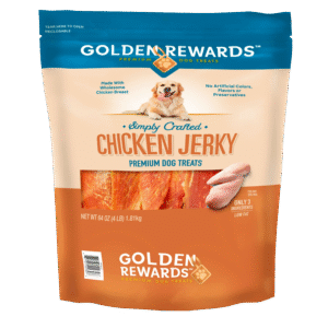 Golden Rewards Chicken Flavor Premium Dry Jerky Treats for All Dogs, 64 oz