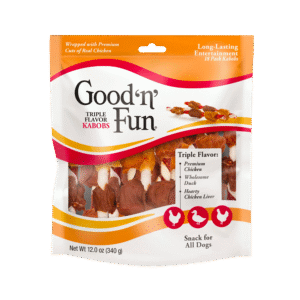 Good 'n' Fun Triple Flavor Kabobs Snack for All Dogs, 18 count, 12.0 oz