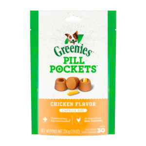 GREENIES PILL POCKETS for Dogs Capsule Size Natural Soft Dog Treats, Chicken Flavor, 7.9 oz. Pack