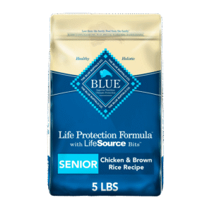 Blue Buffalo Life Protection Formula Chicken and Brown Rice Dry Dog Food for Senior Dogs, Whole Grain, 5 lb. Bag